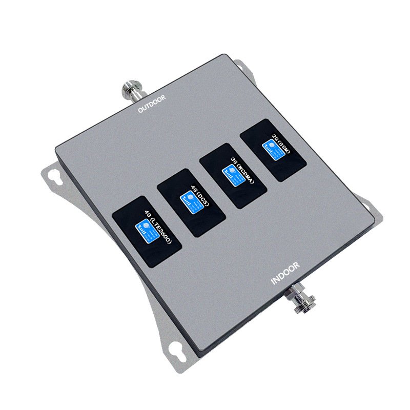 Fullset High-power Four Band Mobile Signal Booster Repeater 900/1800/2100/2600mhz Signal Booster 2G 3G 4G LTE with Antenna
